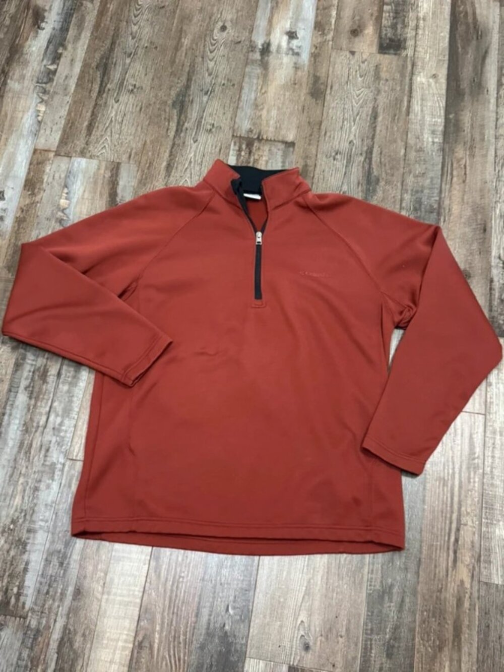 Columbia Men's Quarter-Zip Fleece Pullover - Rust Red / Orange Size L